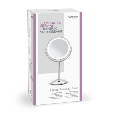 BABYLISS 9436E LED Chrome Make Up Mirror Double Sided 1X10