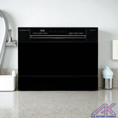 CAMPOMATIC DW215BC Counter Top Dishwasher, Black 7 Programs