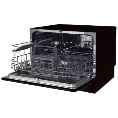 CAMPOMATIC DW215BC Counter Top Dishwasher, Black 7 Programs