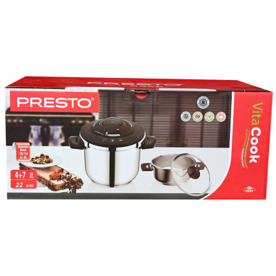 Presto ASPC-7+4B Pressure Cooker 7L + 4L Black | Lebanon