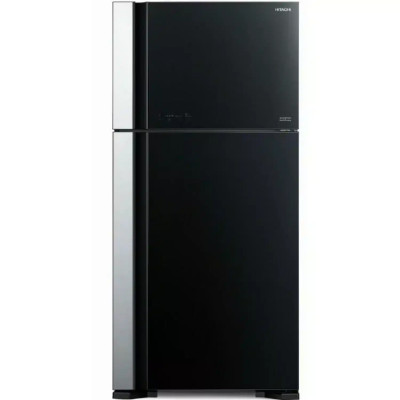 HITACHI RVG760PK71GBK Top Mount Refrigerator, 26CU Glass