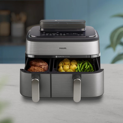 Philips NA550 Dual Airfryer 9L Rapid Air Steam Technology