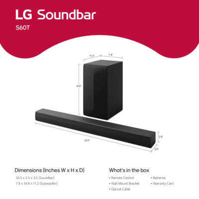LG S60T Soundbar, 3.1CH 340W Dolby Audio | Lebanon