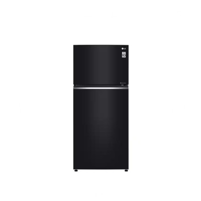 LG GN-C702SGGM Top Mount Refrigerator, Glass Black, Smart
