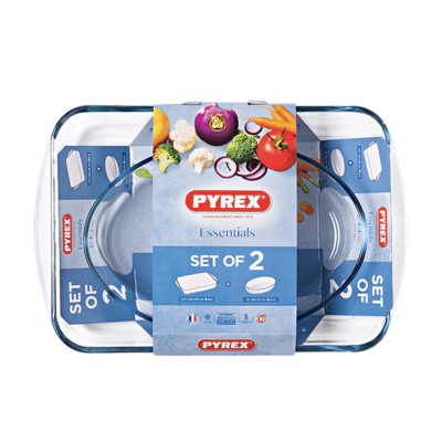 Pyrex 900S770 Set Of Rectangular Roaster 35X23CM/ Oval